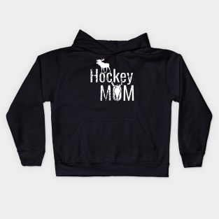 American Hockey Mom in White and Black Kids Hoodie